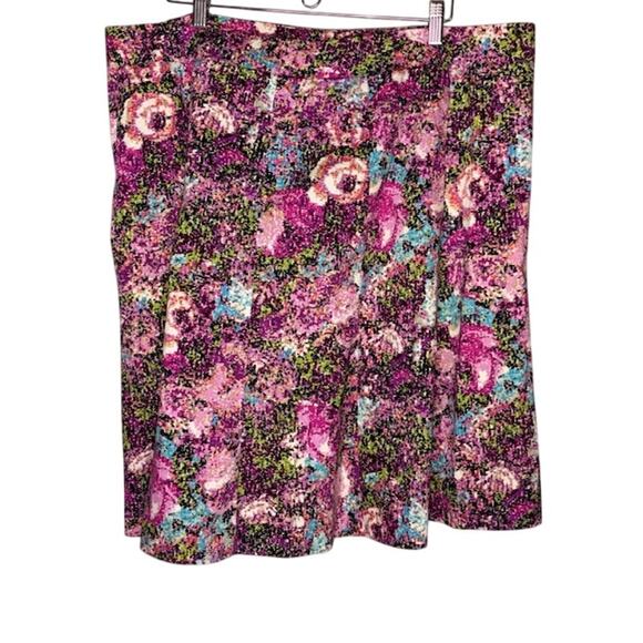 Lane Bryant’s Floral‎ A-Line Plus Travel Wear Skirt Multi Color SZ 20 - Picture 4 of 8